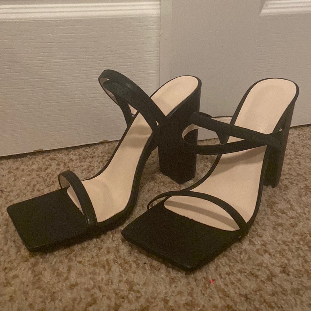 black strappy heels!!